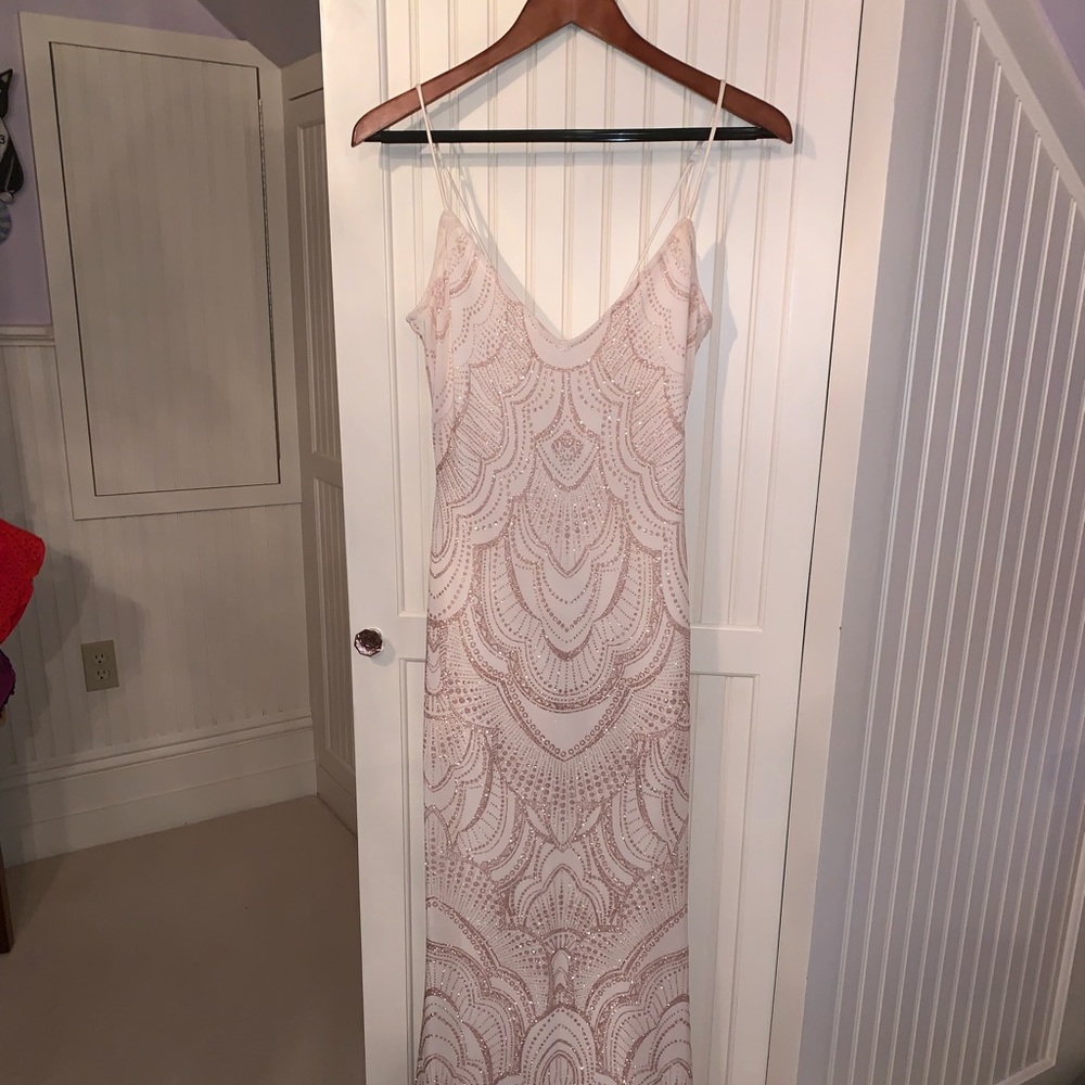 White and pink prom dress